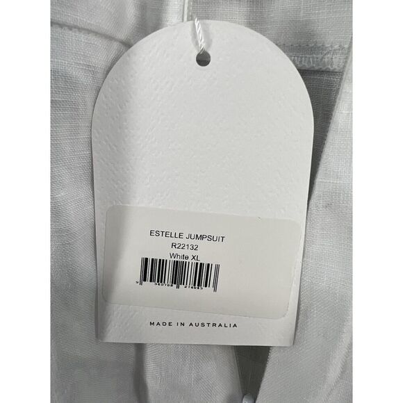 Rumer The Label Estelle Jumpsuit Size X-Large 100% Linen White - Picture 12 of 14